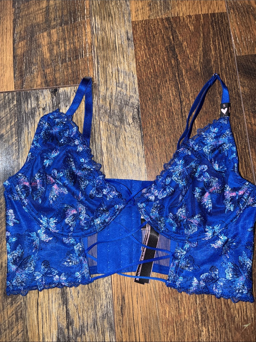Victoria's Secret Lace-Trim Butterfly Bralette in Royal Blue